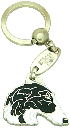 BORZOI BLACK AND WHITE - pet ID tag, dog ID tags, pet tags, personalized pet tags MjavHov - engraved pet tags online